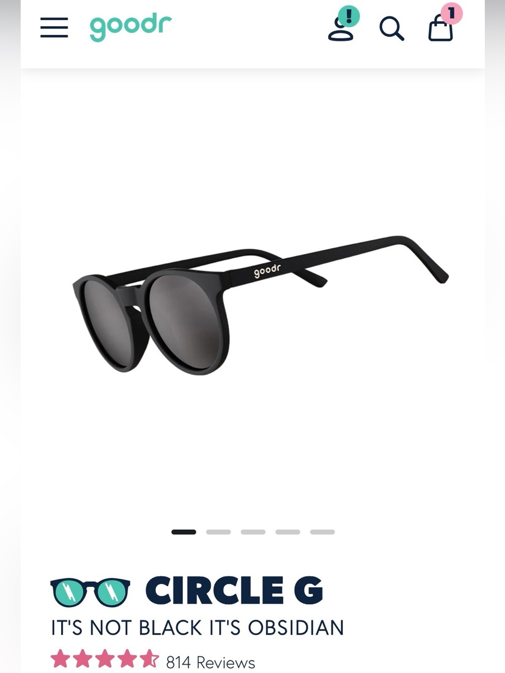 goodr Circle G Obsidian Black Sunglasses